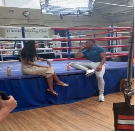 Anthony Joshua teaching Maya Jama how to box and the internet has gone into a meltdown.
