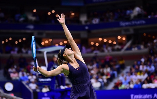 Maria Sharapova served the ball