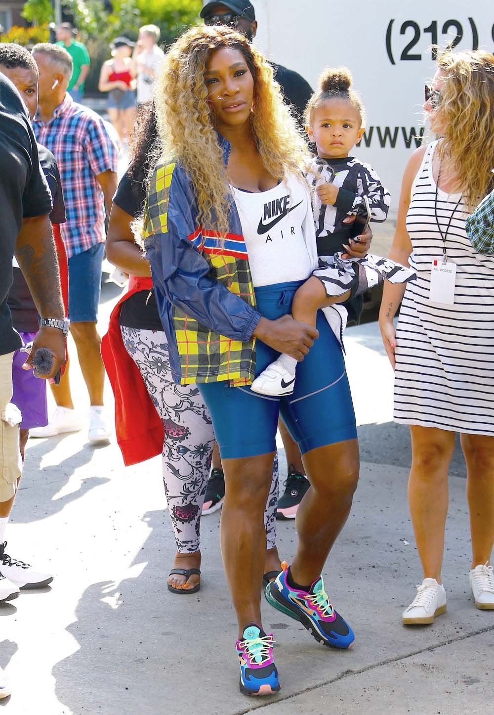 Serena Williams brings her daughter Alexis with her to Nike Event in Soho