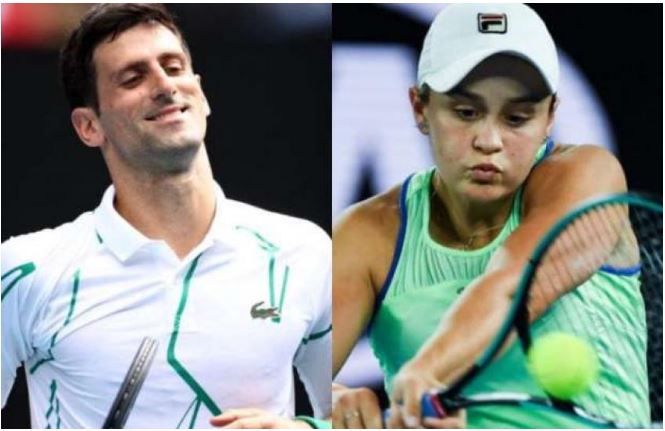 Ashleigh Barty and Novak Djokovic