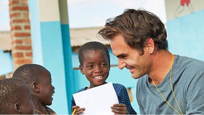 Children and Roger Federer