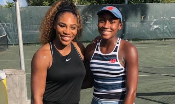 Coco Gauff smiles with Serena Williams