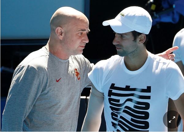 Novak Djokovic and coach