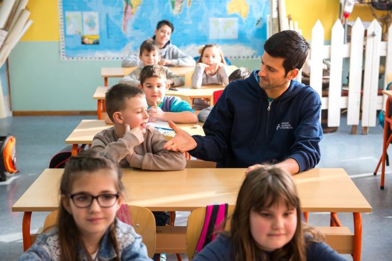 Novak Djokovic and kids