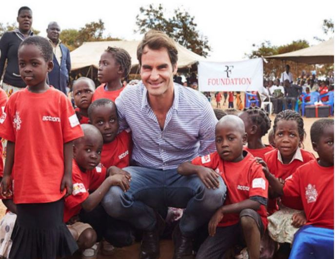 Roger Federer and children