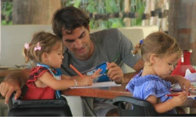 Roger Federer and daugther