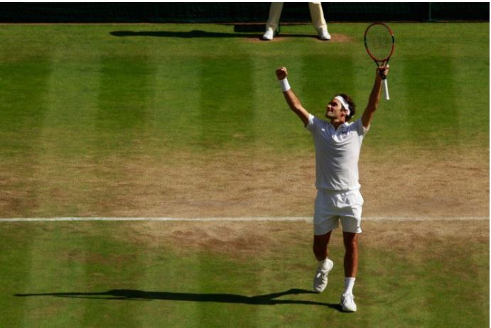 Roger Federer on grass