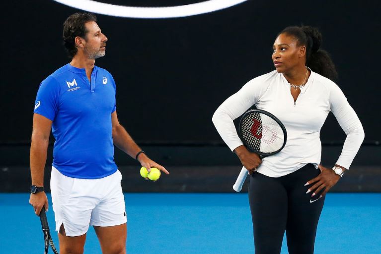 Serena Williams and coach