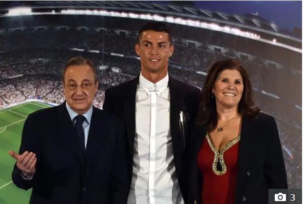 Cristiano Ronaldo, Florentino Perez and mother