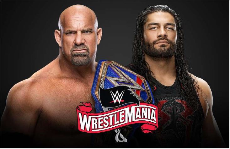 Goldberg and Roman Reigns