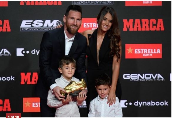 Lionel Messi and son