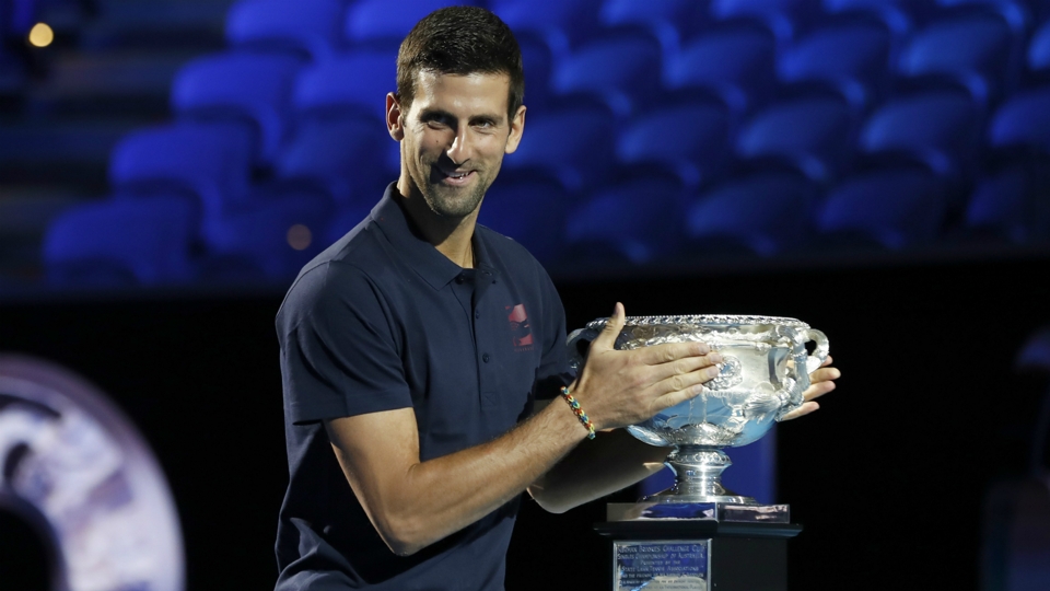 Novak Djokovic holds trophy