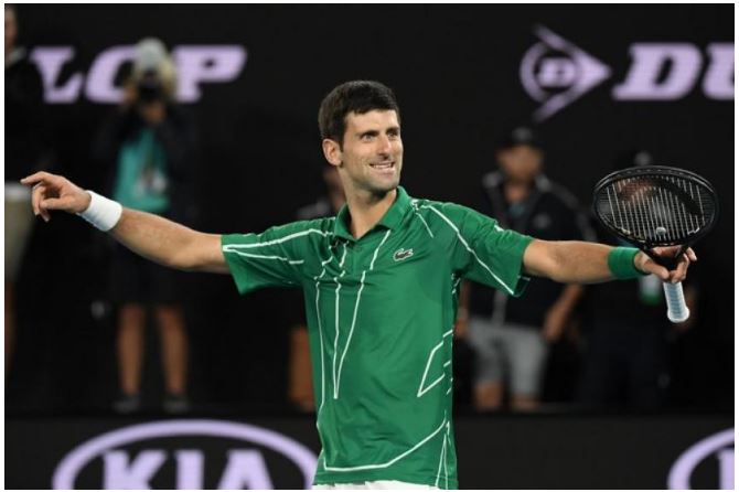 Novak Djokovic jubilate