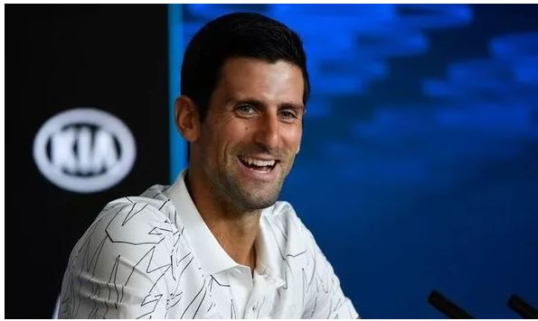 Novak Djokovic laughing