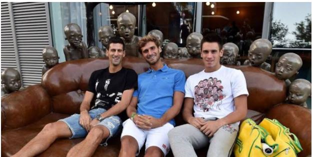 Novak Djokovic with friends