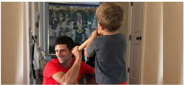 Novak Djokovic with son