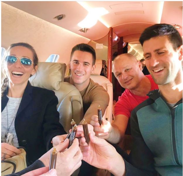 Novak Djokovic with team