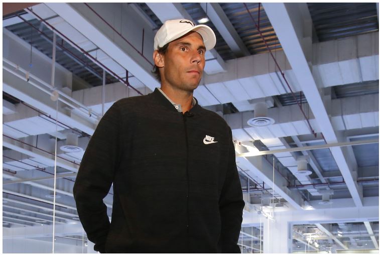 Rafael Nadal looking