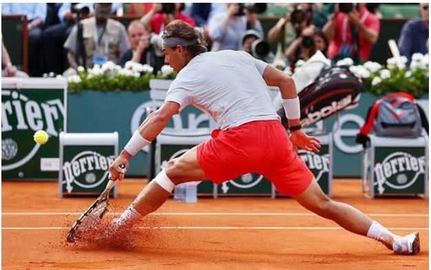 Rafael Nadal stretched