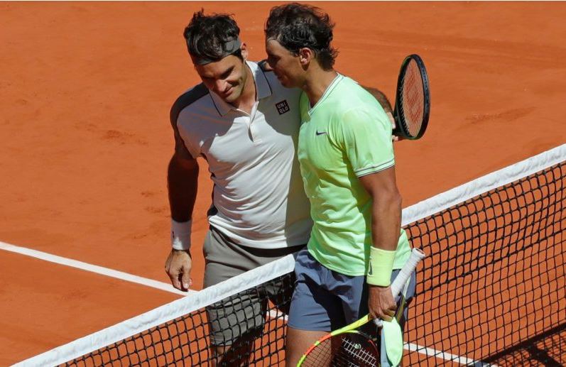 Roger Federer & Rafael Nadal shake