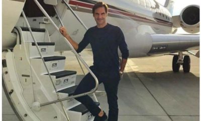 Roger Federer with jet