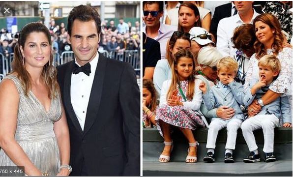 Roger Federer with wife