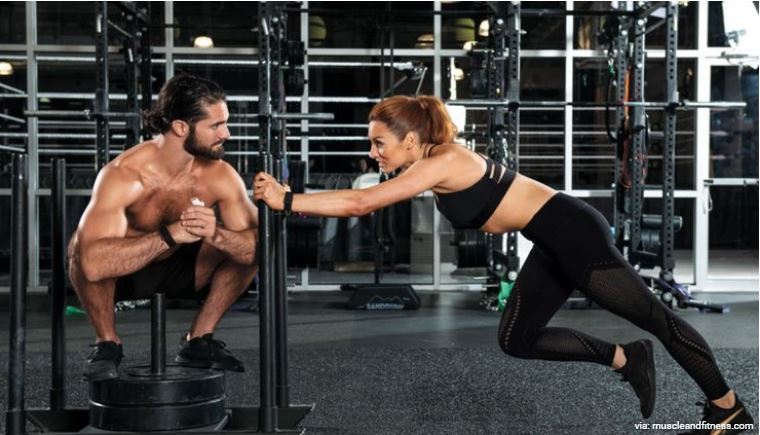 Seth Rollins and Becky lynch gym