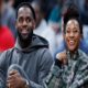 Lebron James smile with wife