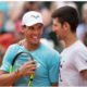 Rafael Nadal and Novak Djokovic smile