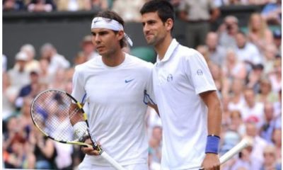 Rafael Nadal and Novak Djokovic smile