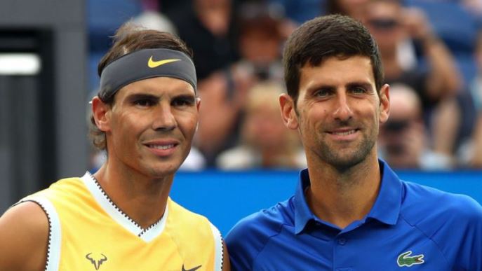 Rafael Nadal and Novak Djokovic snap
