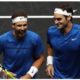 Rafael Nadal and Roger Federer smile