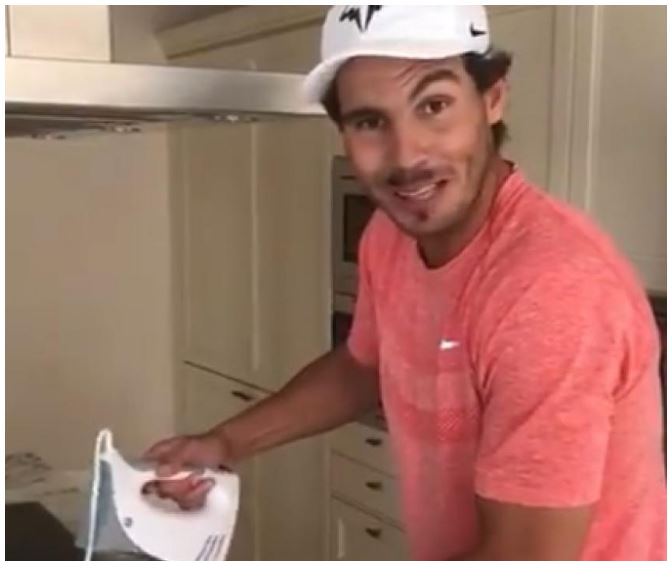 Rafael Nadal in kitchen