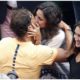 Rafael Nadal kisses wife