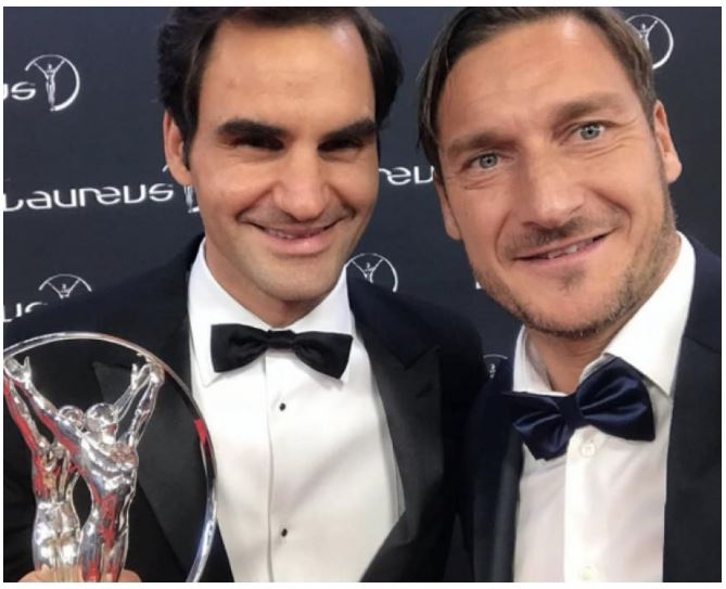 Roger Federer and Francesco Totti