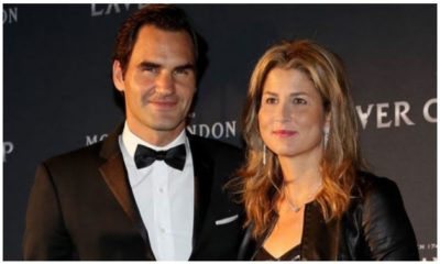 Roger Federer and wife in suit