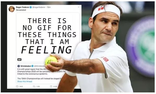 Roger Federer react to cancellation