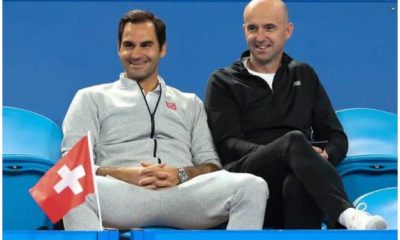 Roger Federer smiling on