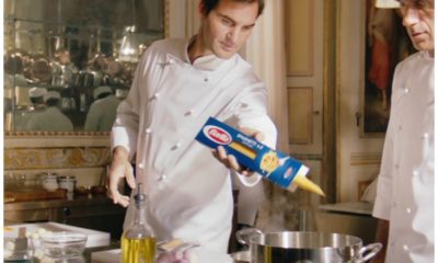 Roger Federer with pasta
