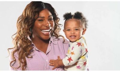 Serena Williams and daughter smile