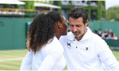 Serena Williams with coach