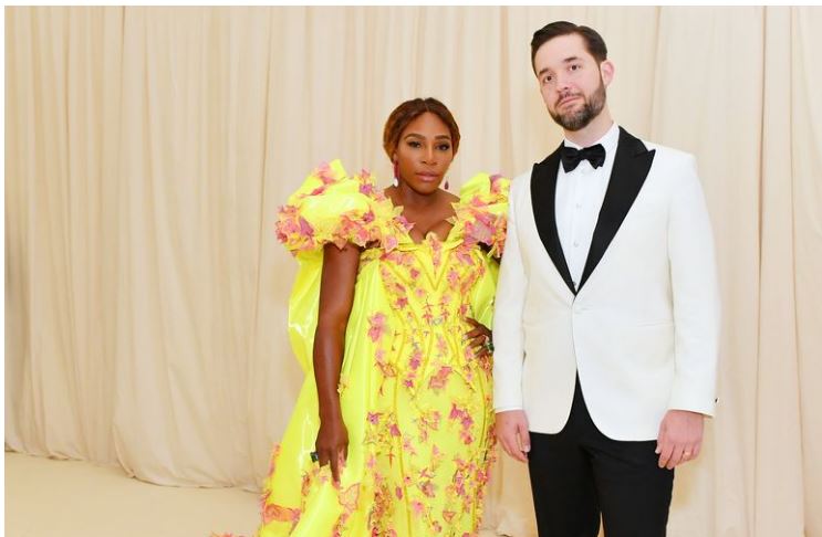 Serena Williams with her husband