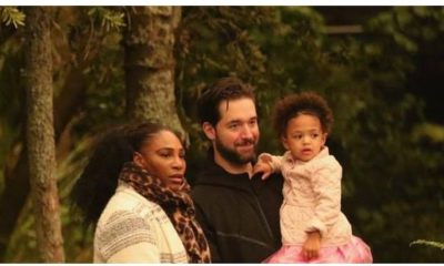 Serena Williams with husband & child