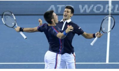 Novak Djokovic with brother play