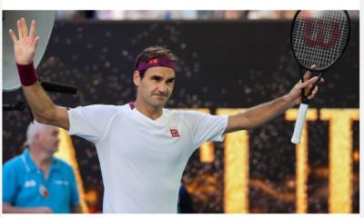 Roger Federer greeting fans