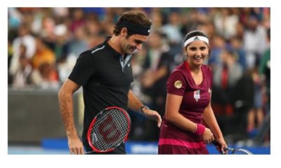 Roger Federer with Sania Mirza