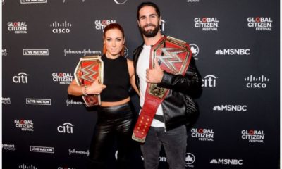 Seth Rollins with Becky lynch smile