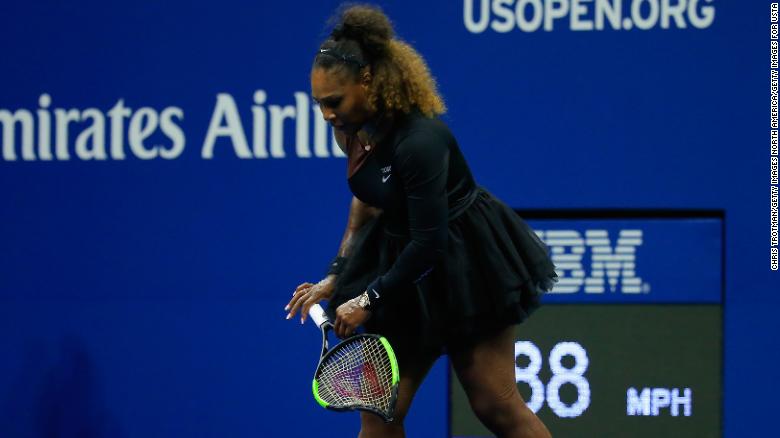 Serena Williams Racket smashed