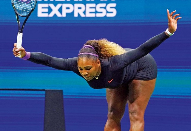 Serena Williams of the US takes a bow during her semi-final singles match against Elina Svitolina of Ukraine.