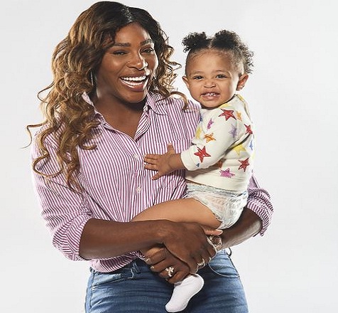 Serena Williams and child,Olympia